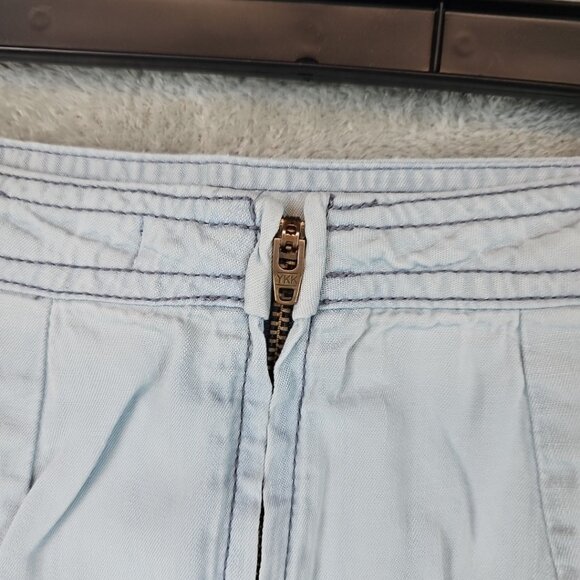 BDG Urban Outfitters Mini Skirt Womens Size 4 Light Blue Lyocell Front Slits - Picture 7 of 7